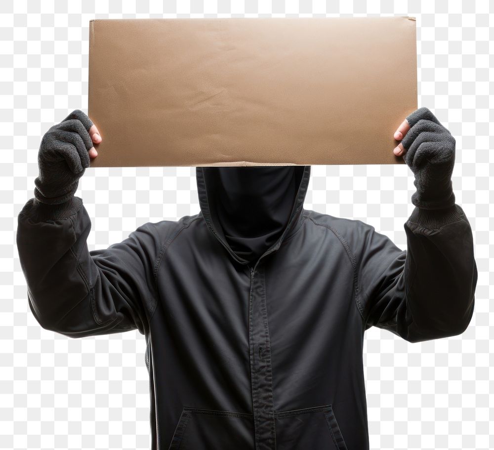 PNG Hood protection sweatshirt cardboard. AI generated Image by rawpixel.