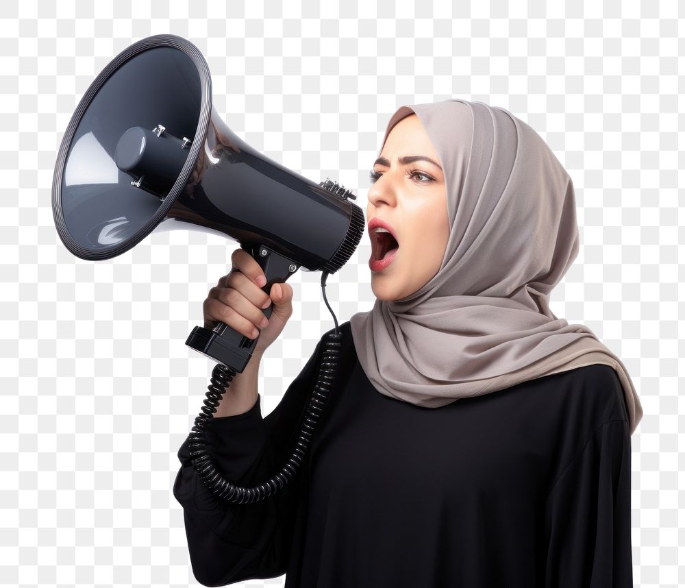 PNG Adult microphone technology headscarf. AI generated Image by rawpixel.