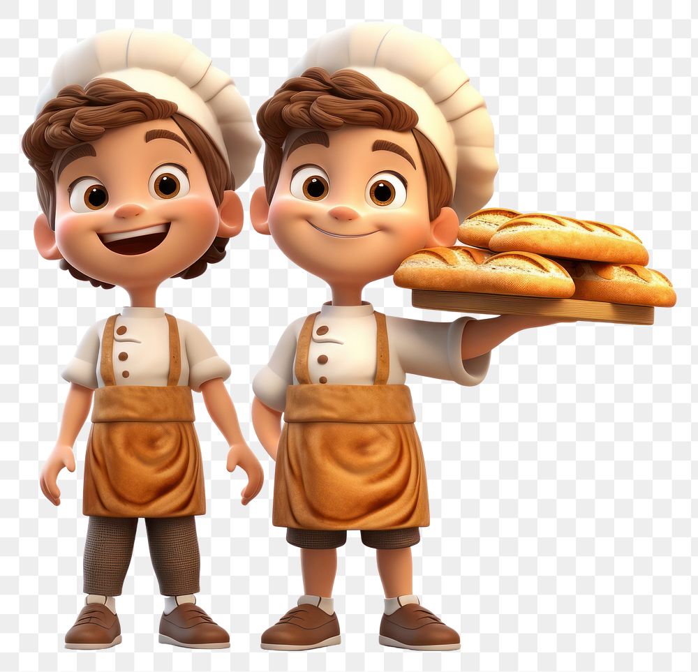 PNG Bread cartoon food chef. 