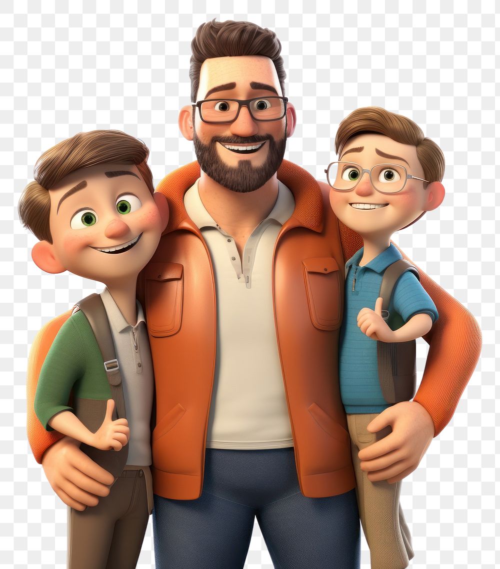 PNG  Cartoon father family adult. AI generated Image by rawpixel.