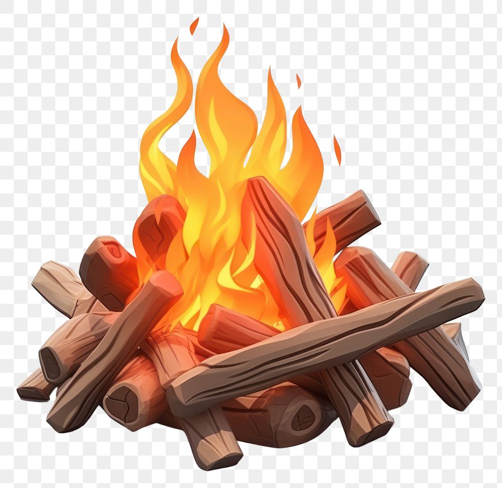 PNG Fire fireplace campfire bonfire. AI generated Image by rawpixel.