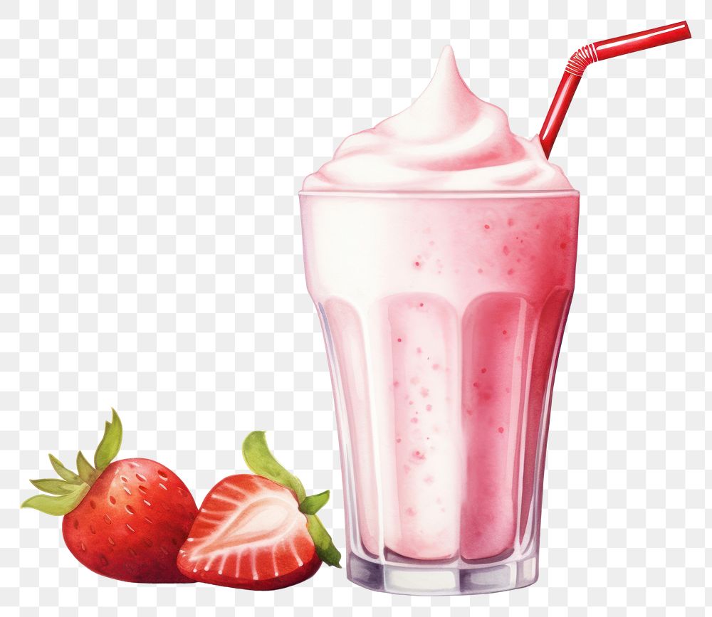 PNG Strawberry milkshake smoothie dessert transparent background