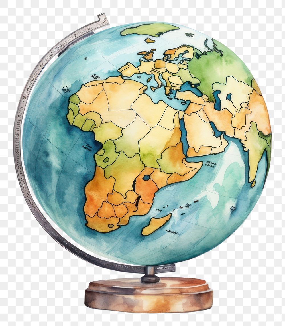 PNG Globe planet space topography. 