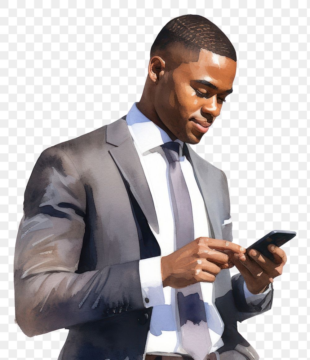 PNG Adult phone man using phone. AI generated Image by rawpixel.