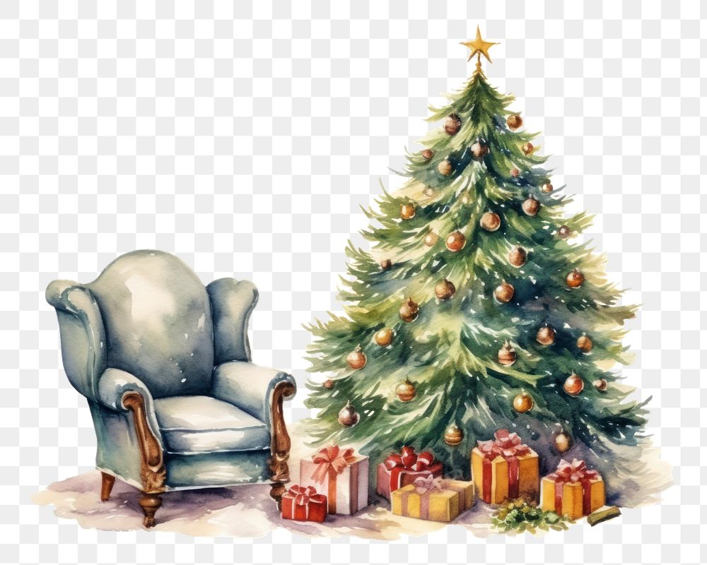 PNG Christmas tree furniture armchair. 