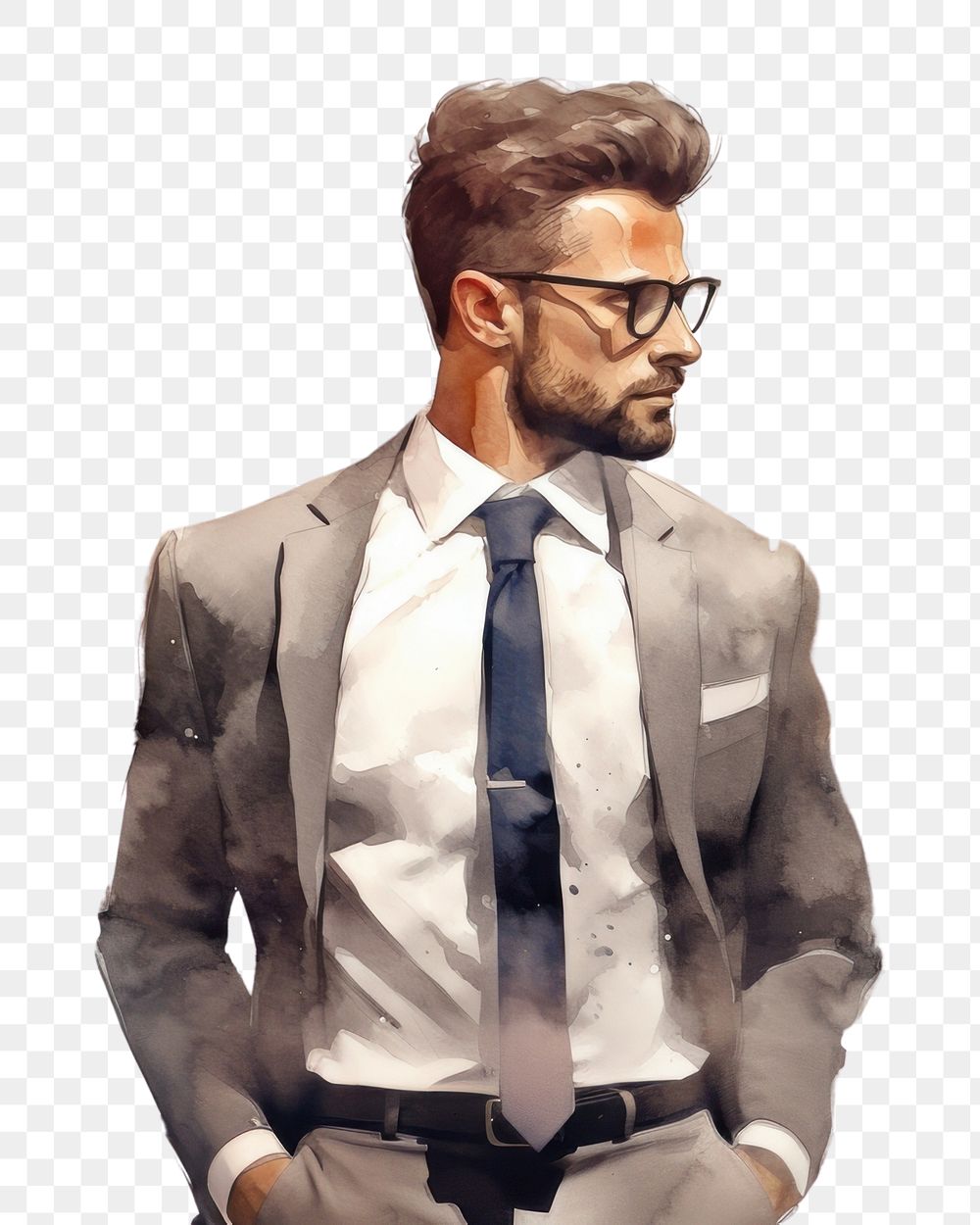 PNG Portrait necktie blazer shirt. AI generated Image by rawpixel.