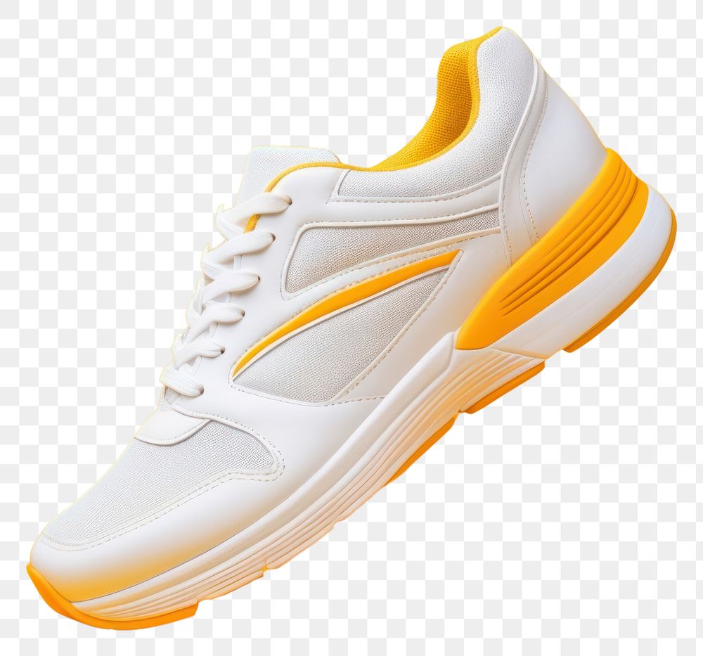 PNG Footwear sneaker yellow white. AI generated Image by rawpixel.