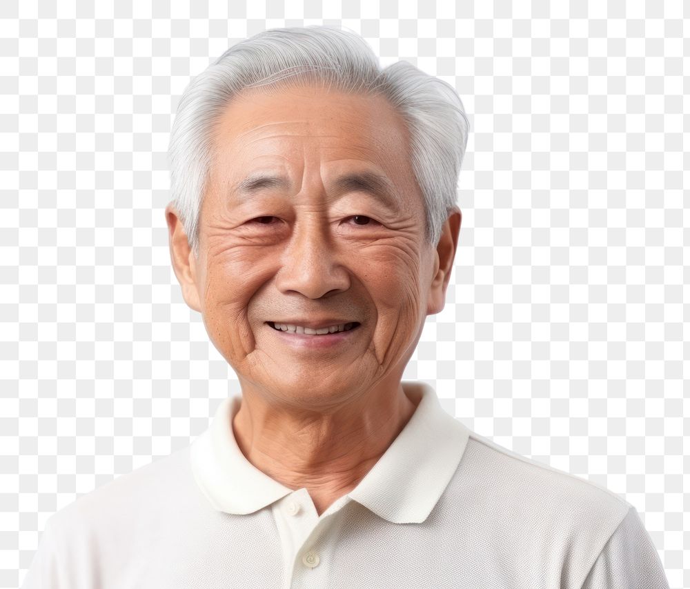 PNG Portrait smile white background grandparent. AI generated Image by rawpixel.