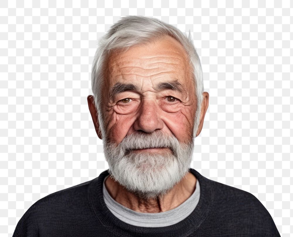 PNG Portrait adult beard grandparent. AI generated Image by rawpixel.
