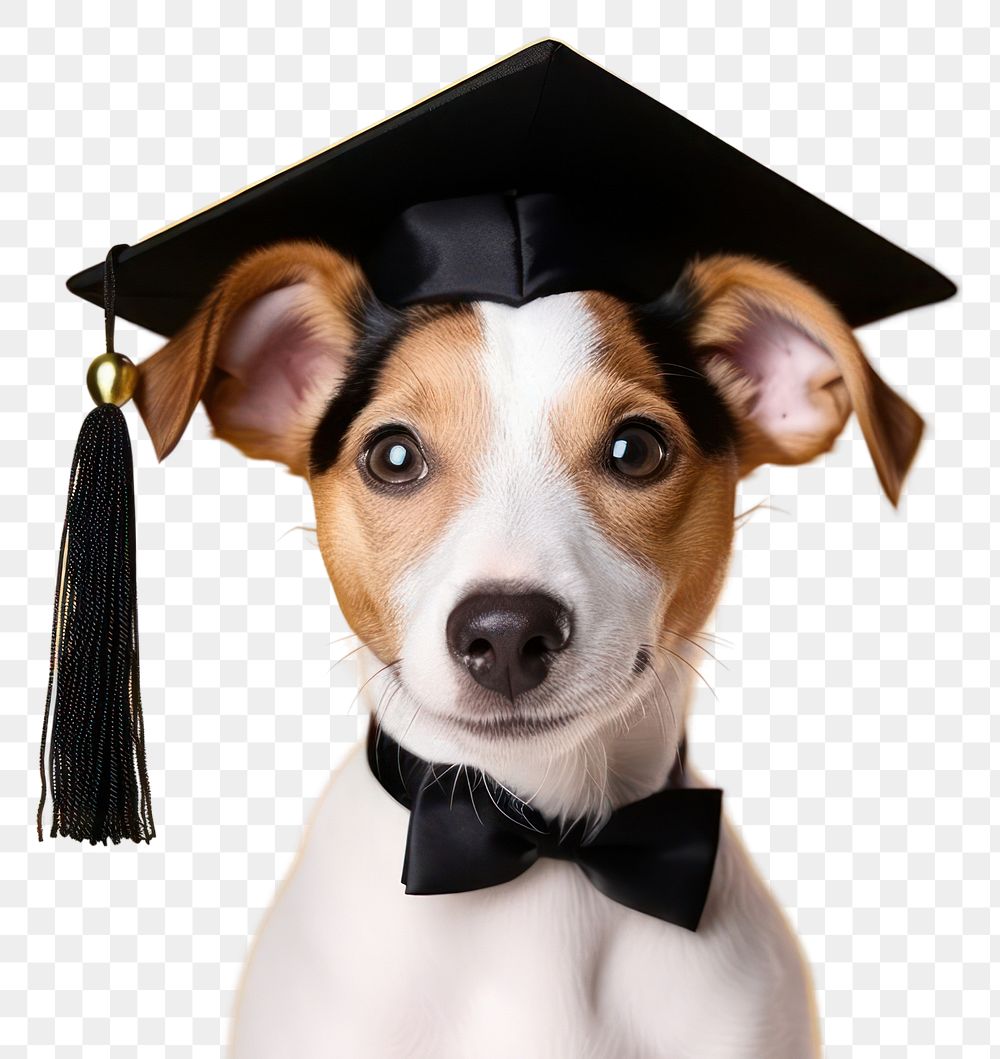 PNG Graduation animal mammal dog. AI generated Image by rawpixel.