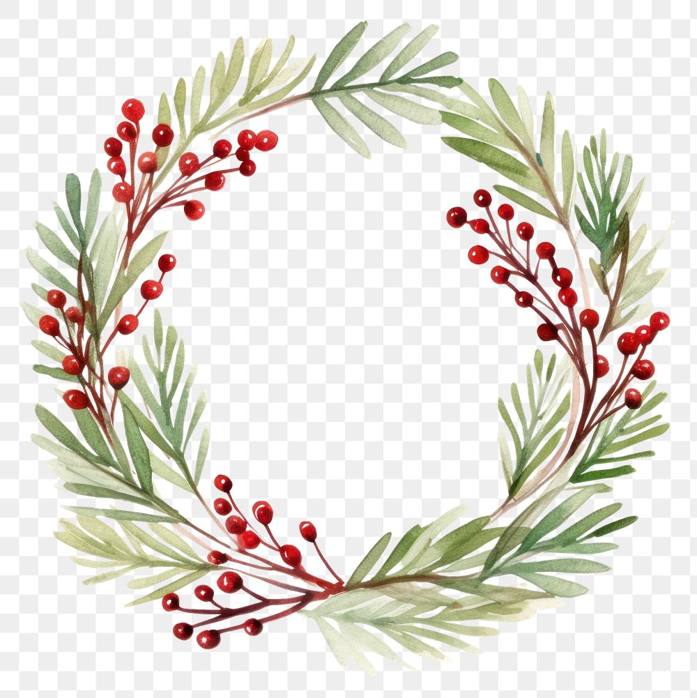 PNG Wreath christmas pattern plant. AI generated Image by rawpixel.