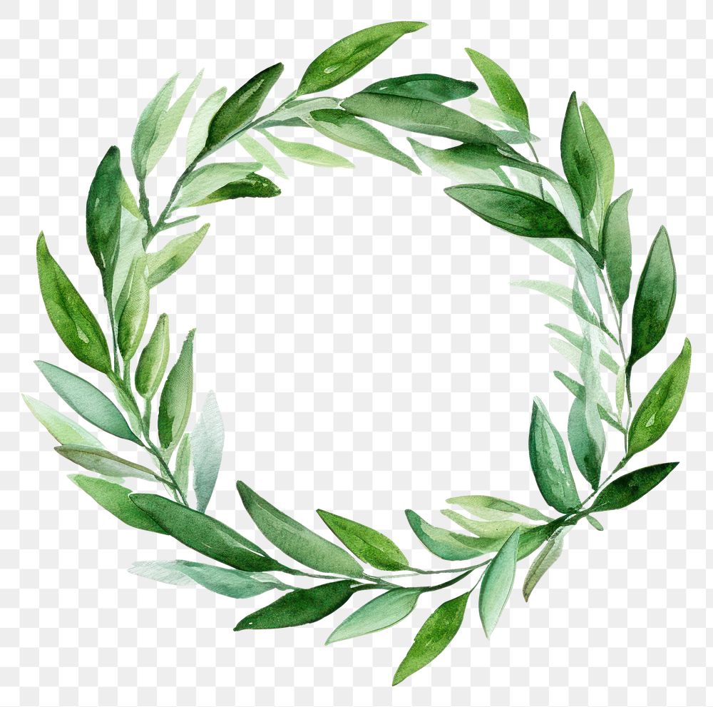 PNG Wreath plant green leaf. AI generated Image by rawpixel.