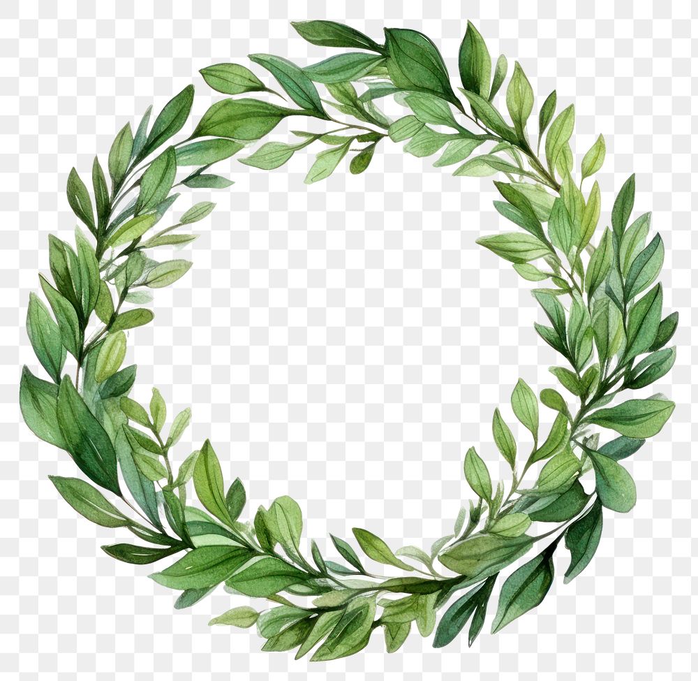 PNG Wreath plant herbs leaf. AI generated Image by rawpixel.