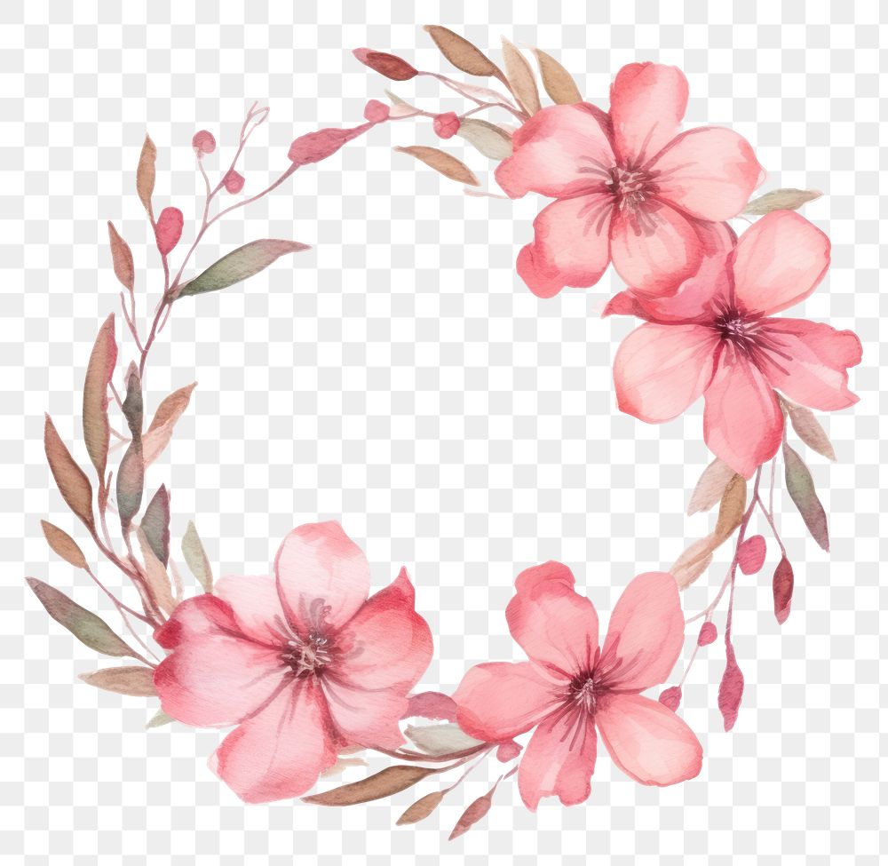 PNG Flower wreath petal plant. AI generated Image by rawpixel.