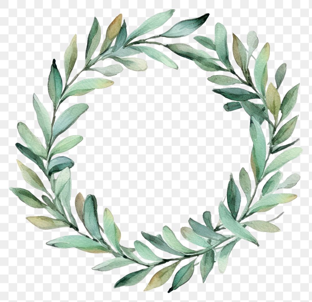 PNG Wreath plant leaf pattern. AI generated Image by rawpixel.