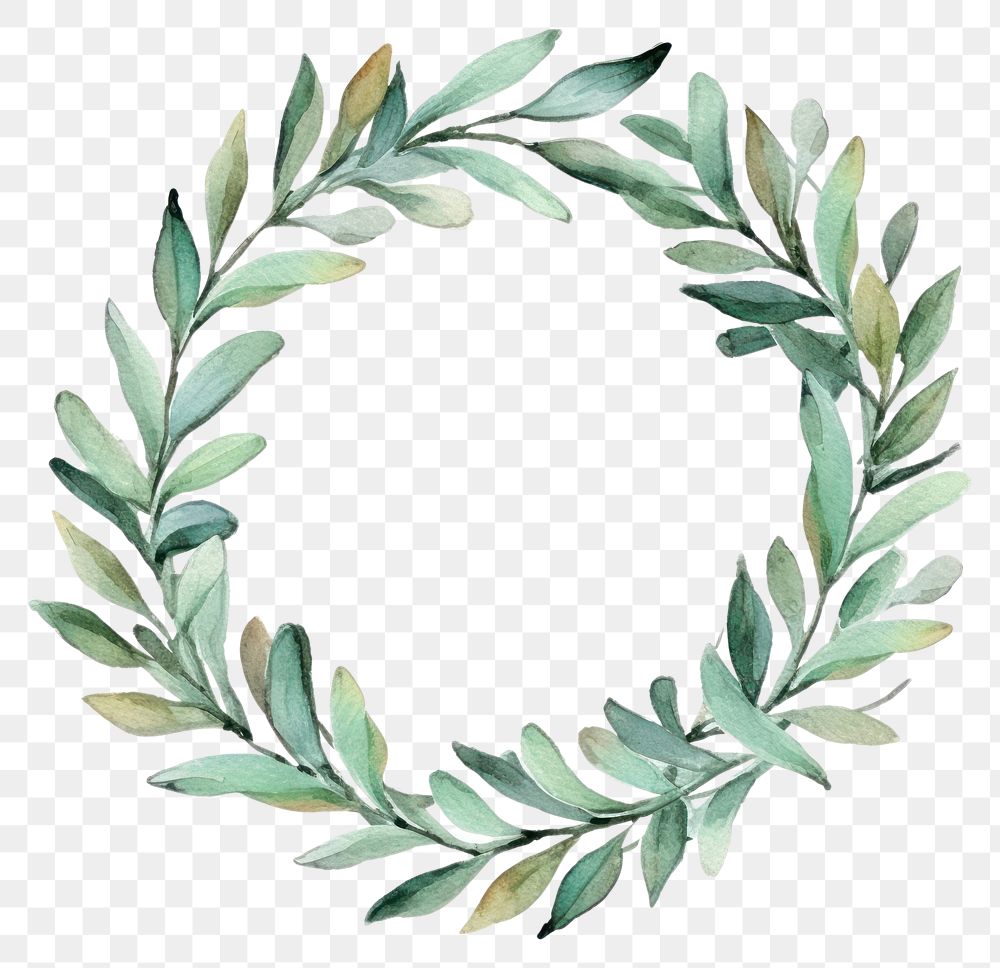 PNG Wreath plant leaf pattern. 