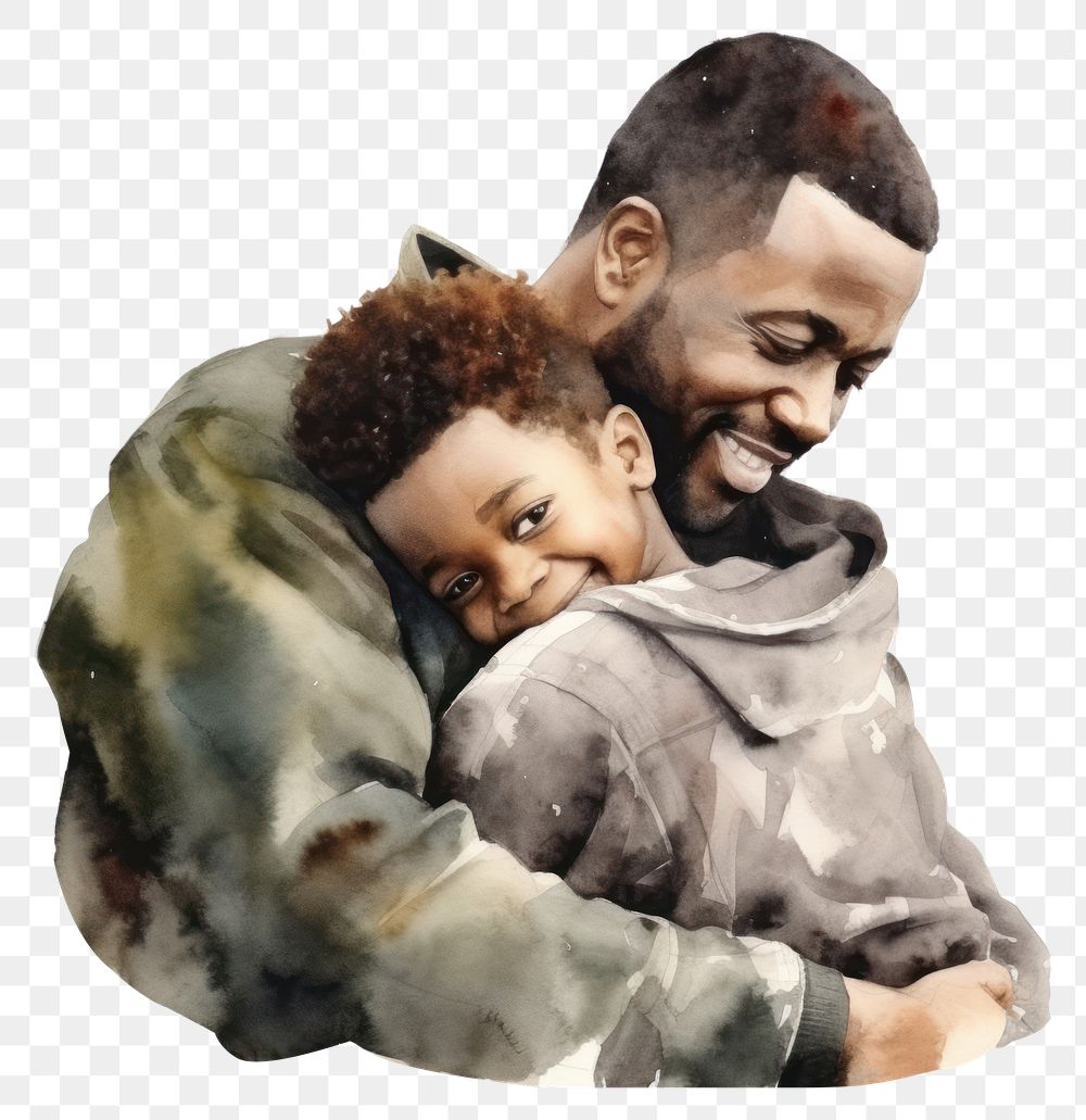 PNG Portrait hugging father baby. AI generated Image by rawpixel.