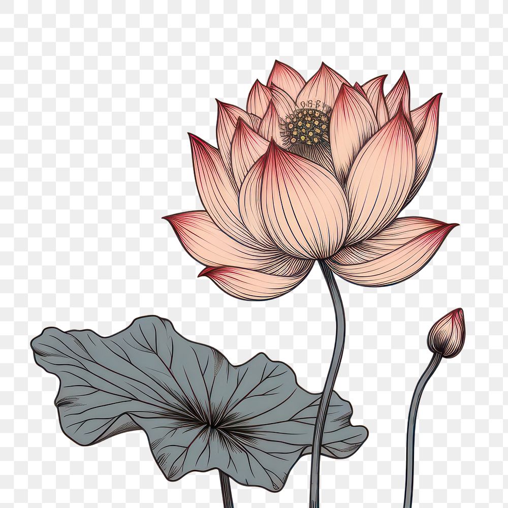 PNG Drawing flower sketch plant. AI generated Image by rawpixel.
