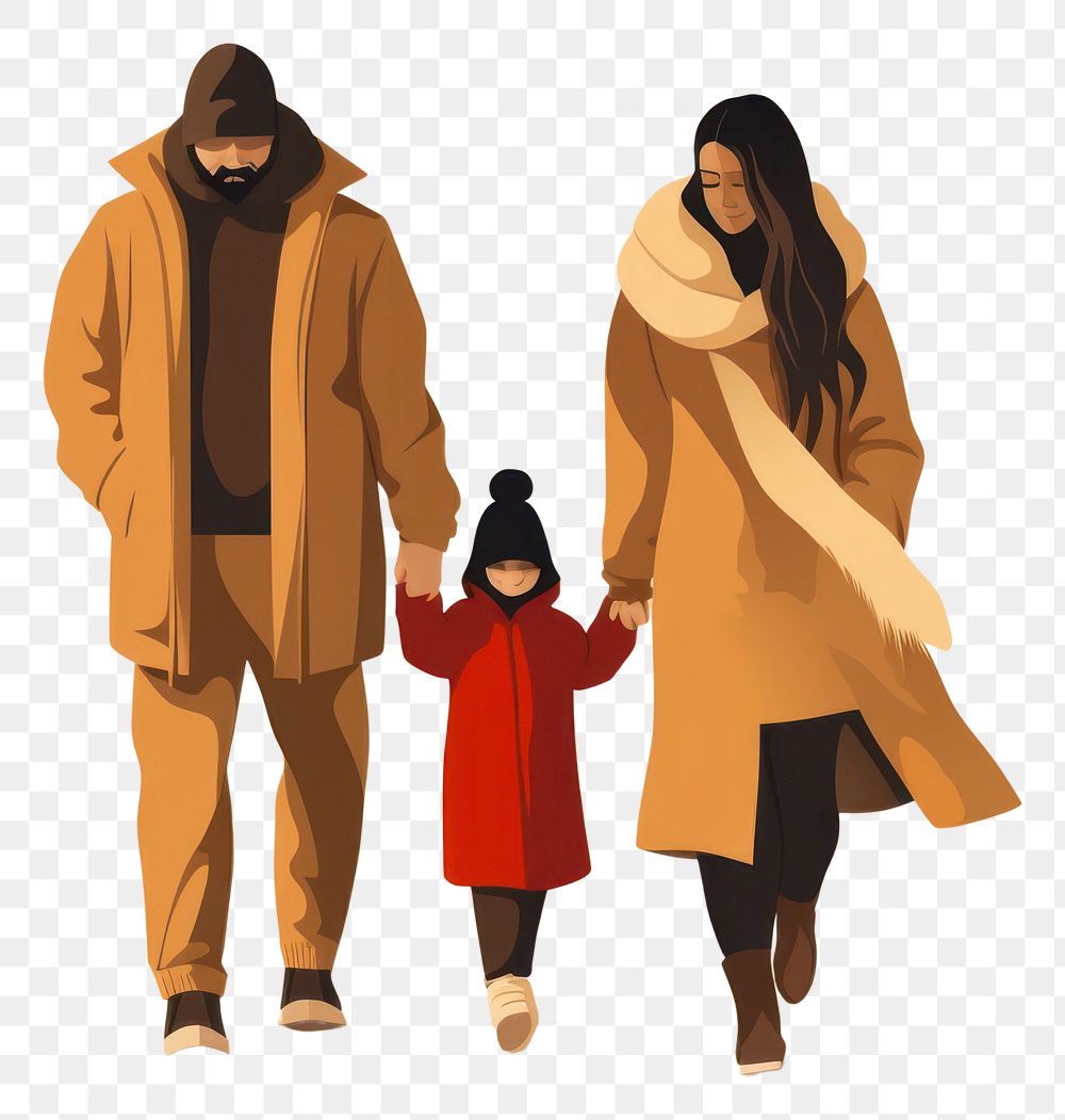PNG Coat footwear walking family. AI generated Image by rawpixel.