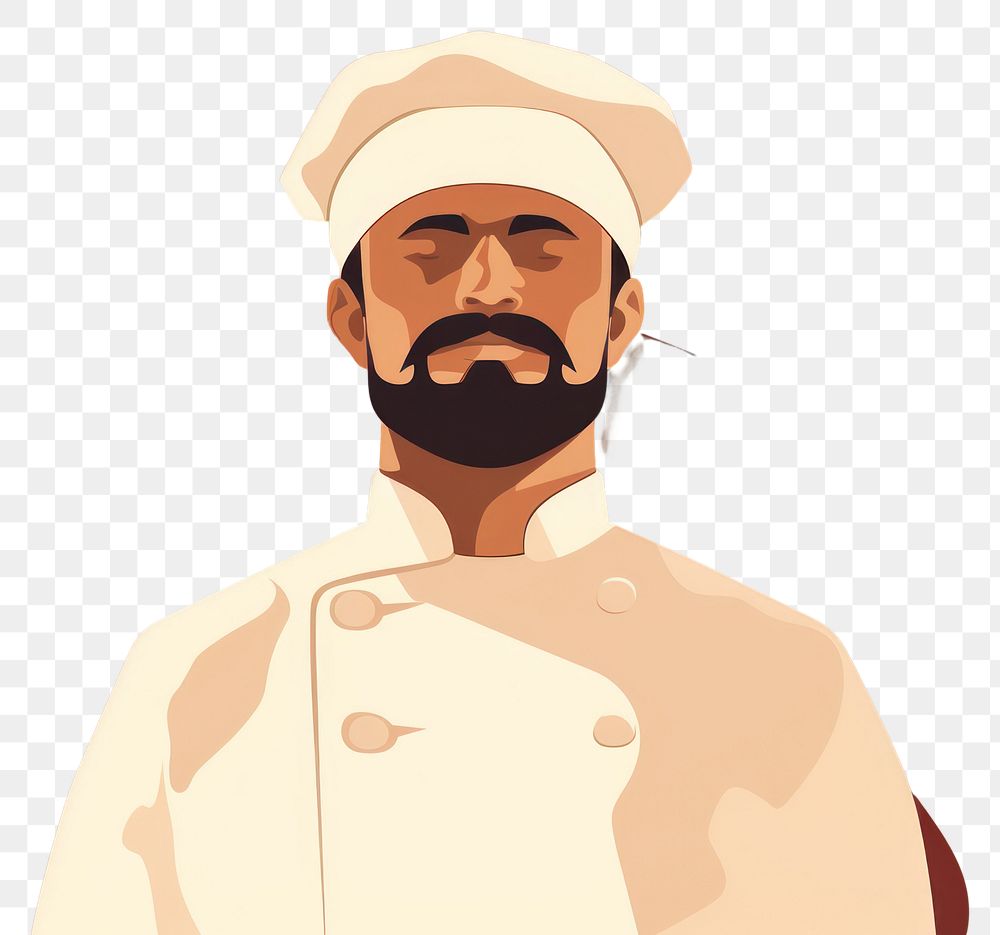 PNG Portrait adult beard chef. AI generated Image by rawpixel.