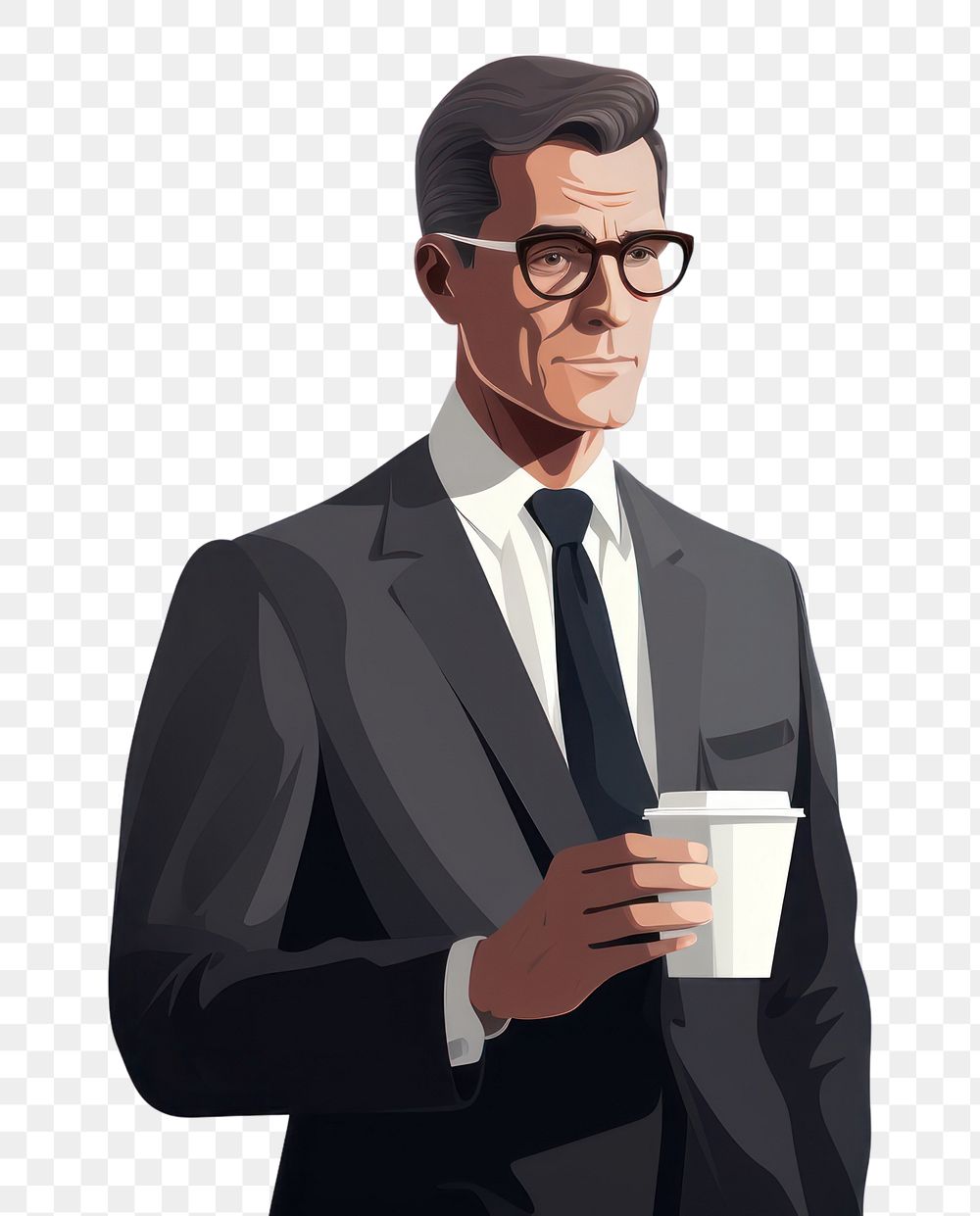PNG Portrait glasses cup coffee. AI generated Image by rawpixel.