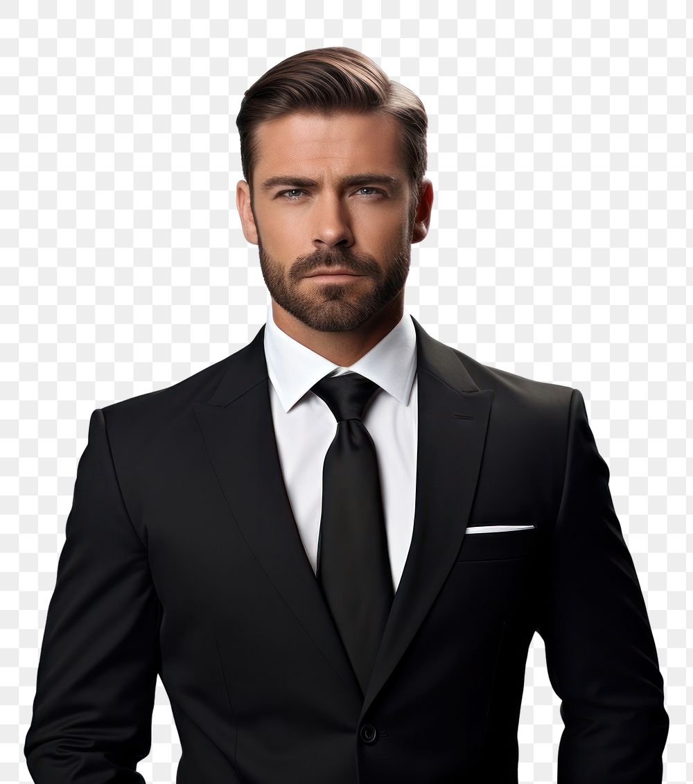 PNG Tuxedo adult beard tie. AI generated Image by rawpixel.