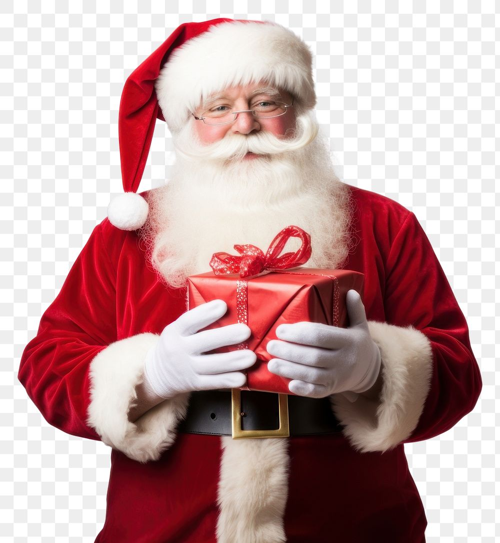 PNG Christmas holding adult gift transparent background