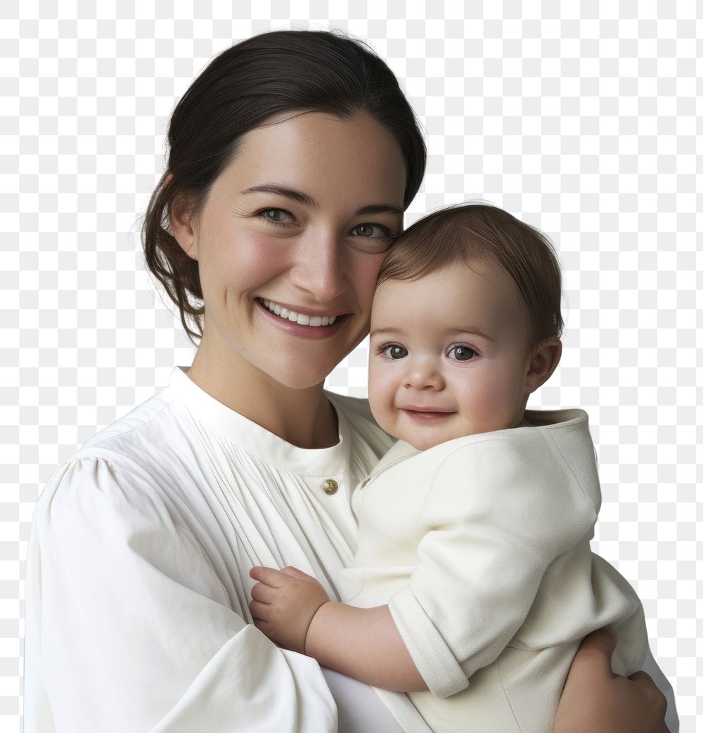 PNG Portrait baby togetherness affectionate. AI generated Image by rawpixel.