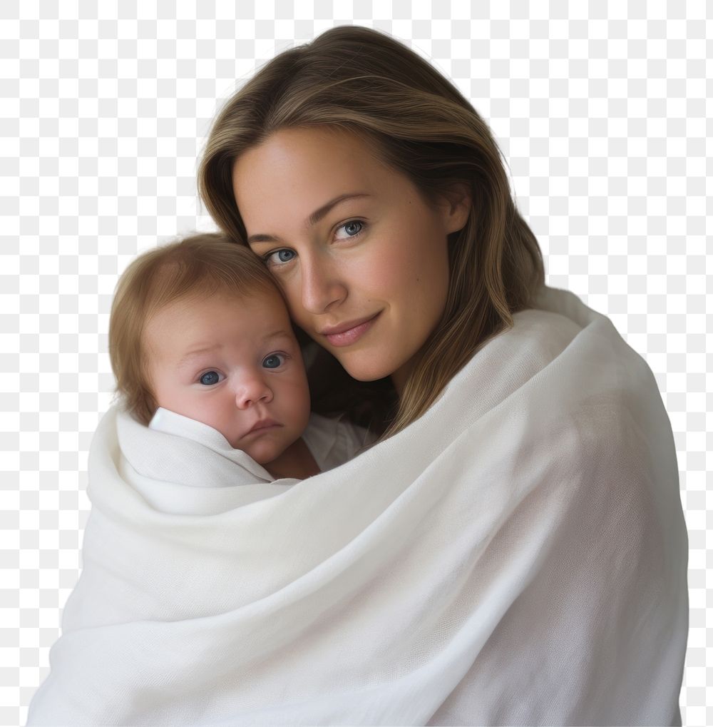 PNG Portrait newborn blanket adult. AI generated Image by rawpixel.