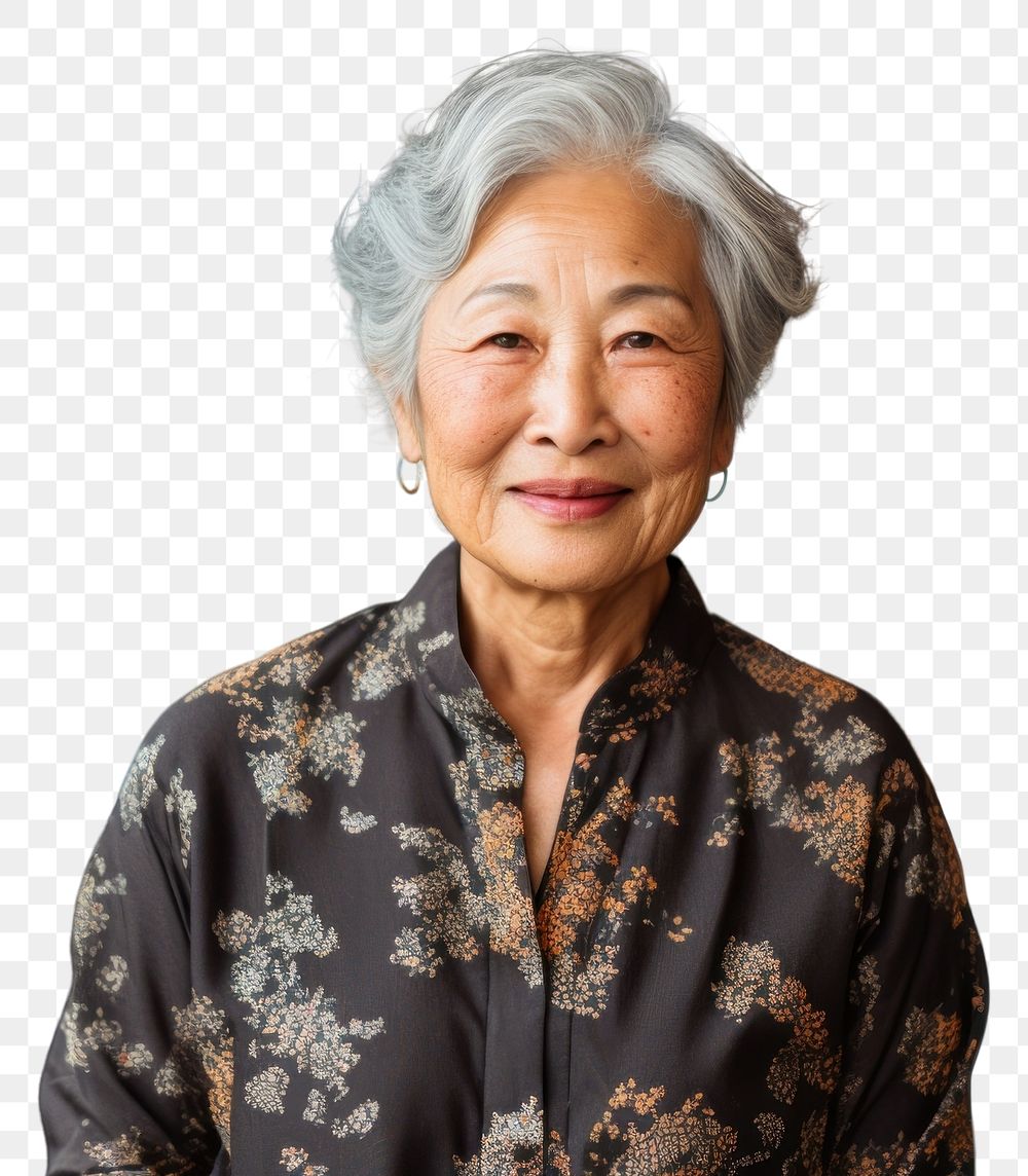 PNG Portrait adult smile grandparent. AI generated Image by rawpixel.