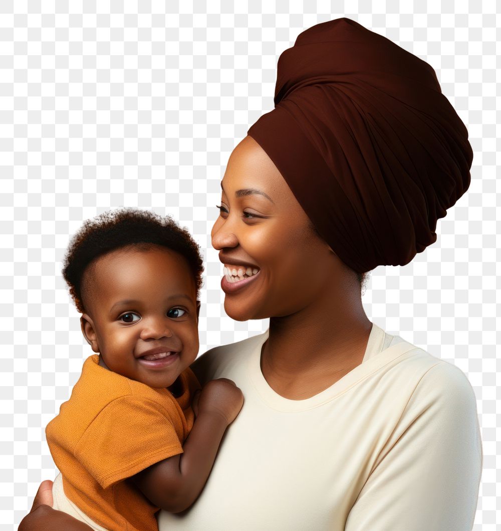 PNG Portrait turban baby togetherness. 