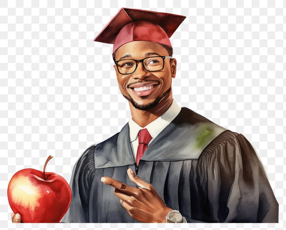 PNG Graduation portrait student glasses. AI generated Image by rawpixel.