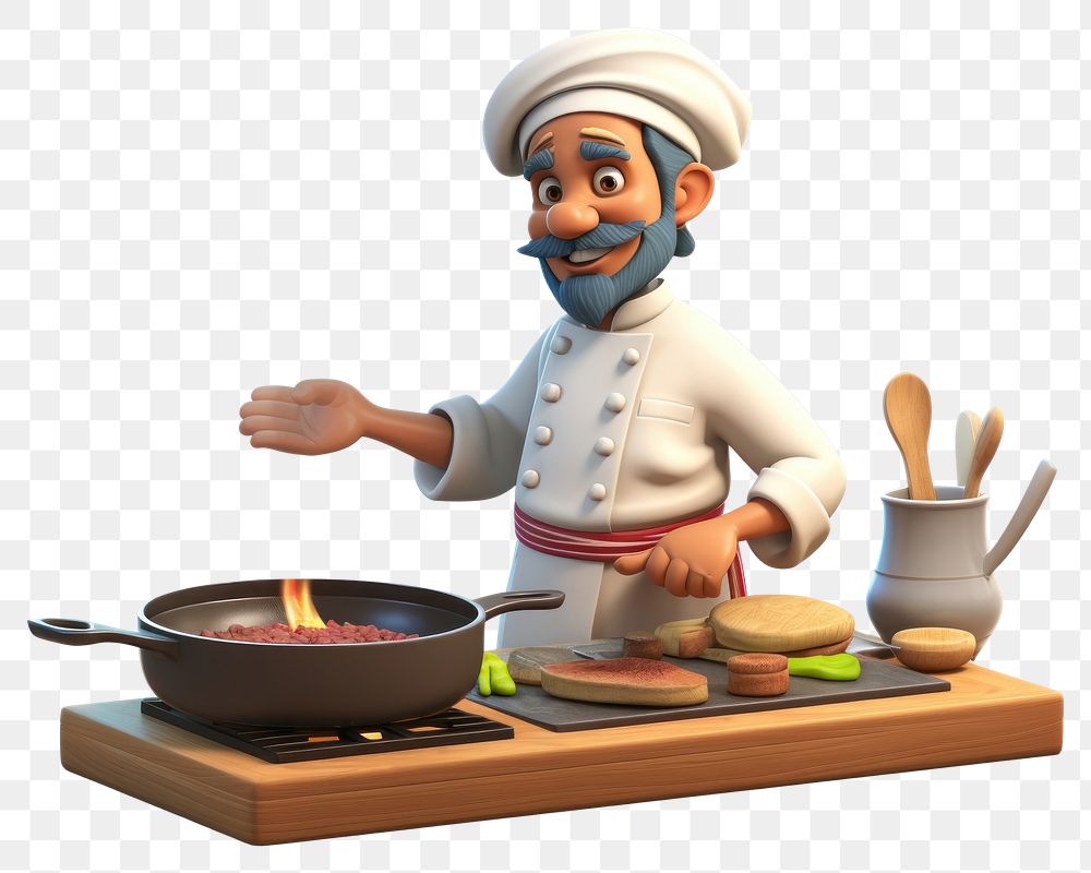 PNG Kitchen cooking cartoon chef. AI generated Image by rawpixel.