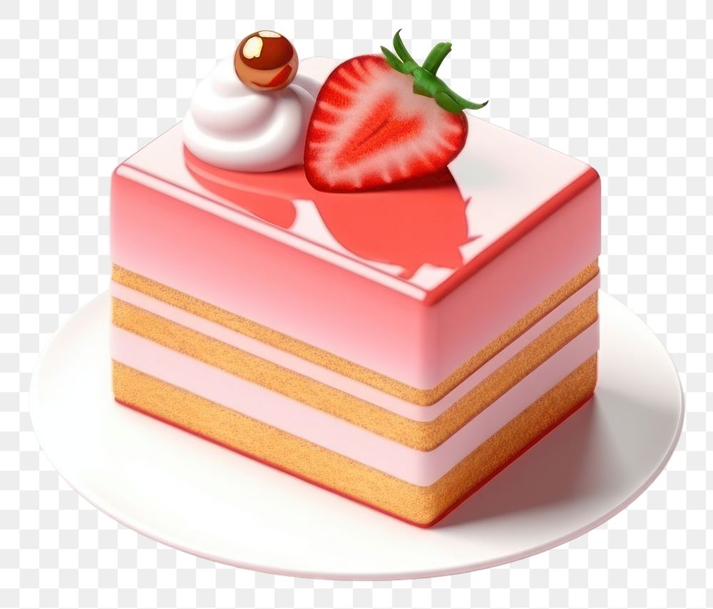 PNG Cake strawberry dessert fruit. AI generated Image by rawpixel.