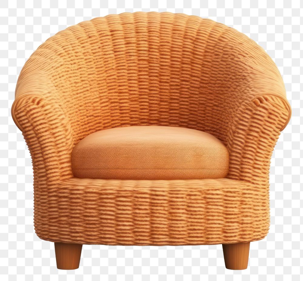 PNG  Furniture armchair wicker white background. AI generated Image by rawpixel.