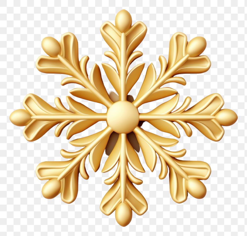 PNG Gold snowflake jewelry brooch. AI generated Image by rawpixel.