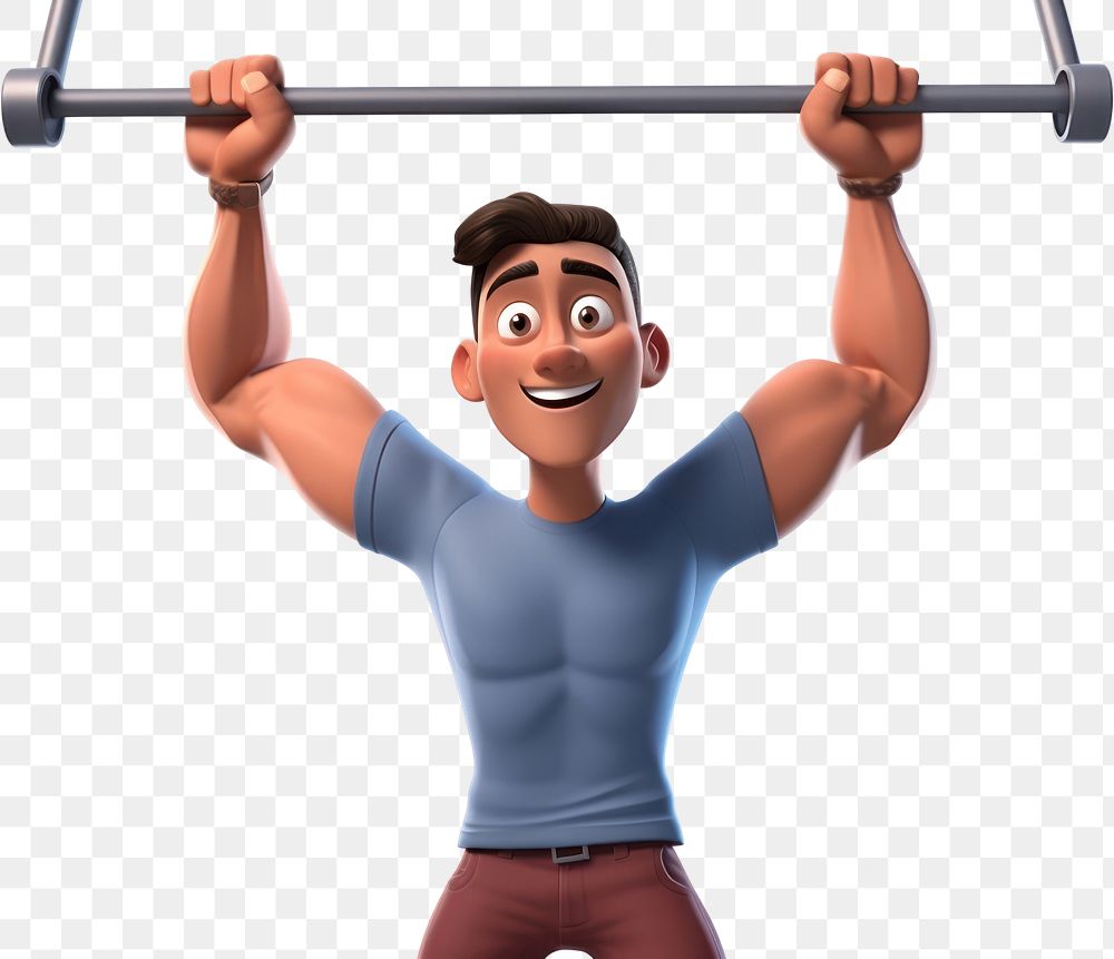 PNG Sports exercising cartoon adult. AI generated Image by rawpixel.