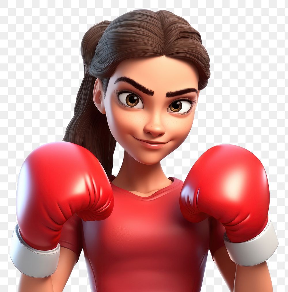 PNG Cartoon boxing adult woman. AI generated Image by rawpixel.
