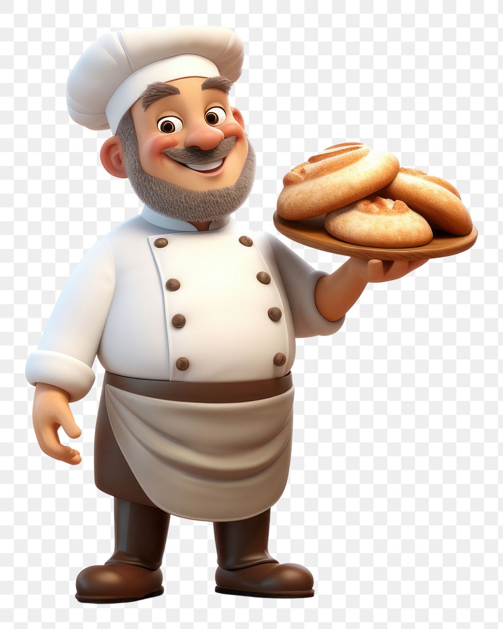 PNG Cartoon bread baker food. AI generated Image by rawpixel.
