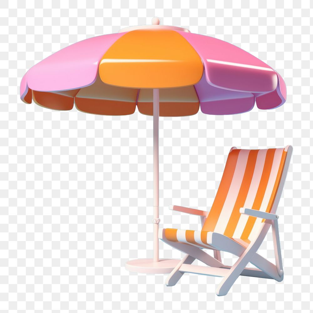 PNG Umbrella chair furniture beach. AI generated Image by rawpixel.