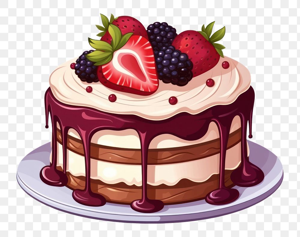 PNG Cake dessert cartoon berry. 