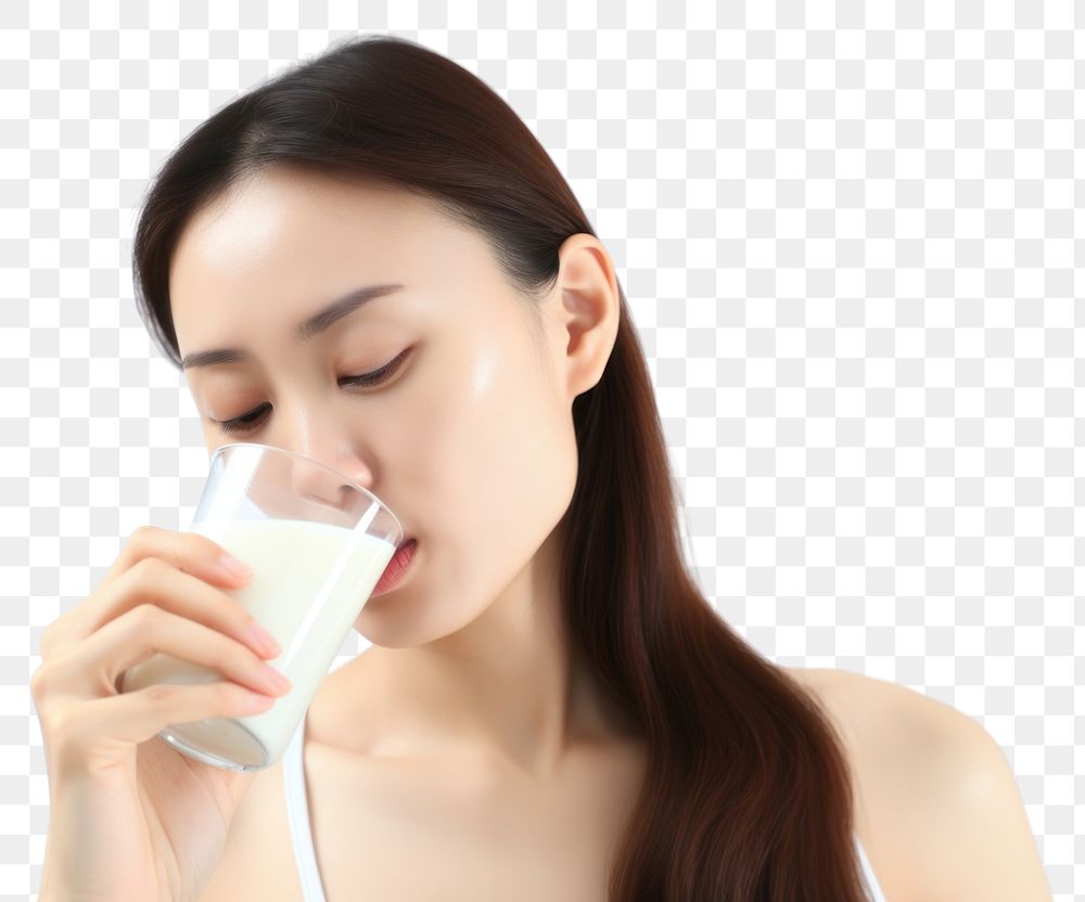 PNG Drinking milk refreshment relaxation. AI generated Image by rawpixel.