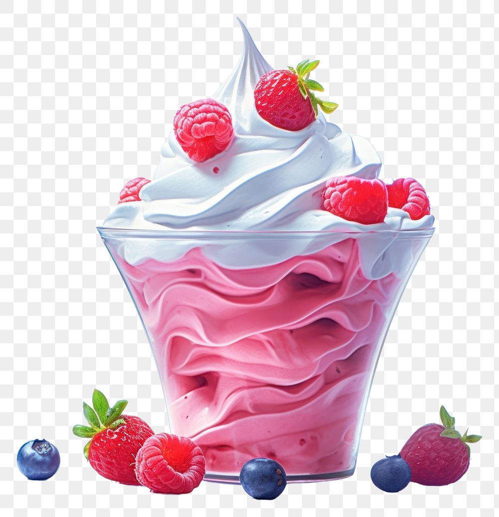 PNG Raspberry dessert fruit cream. AI generated Image by rawpixel.