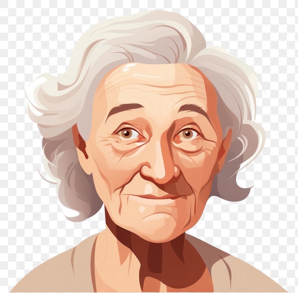 PNG Portrait drawing adult grandparent. AI generated Image by rawpixel.