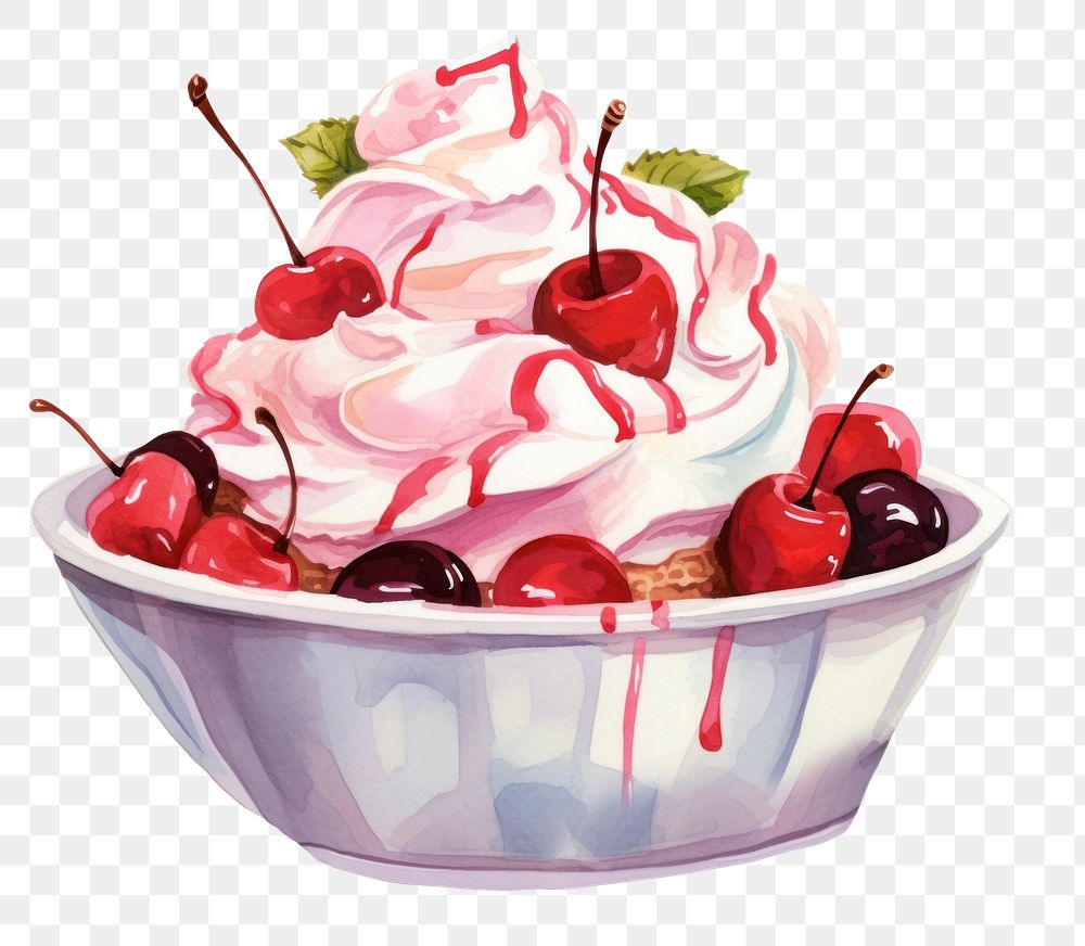 PNG Cream dessert sundae food. AI generated Image by rawpixel.