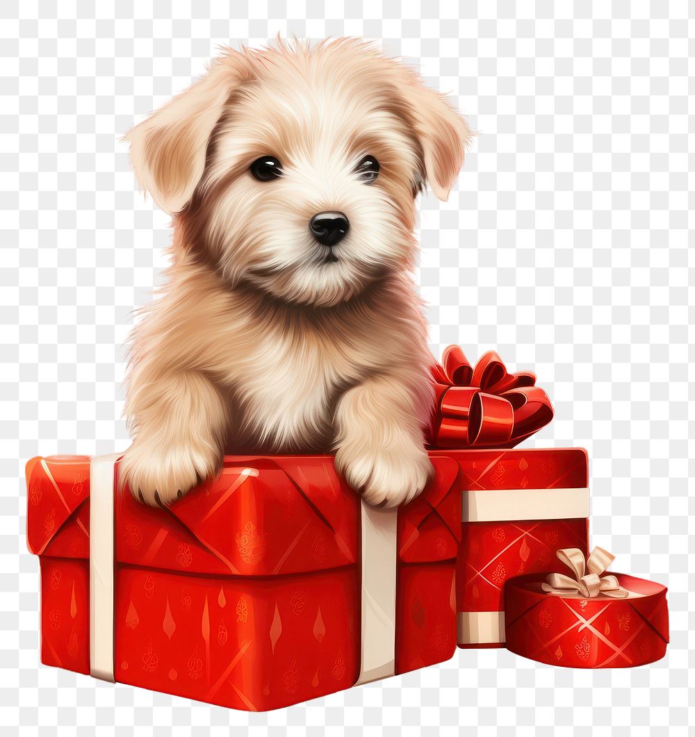 PNG  Mammal animal puppy gift. AI generated Image by rawpixel.