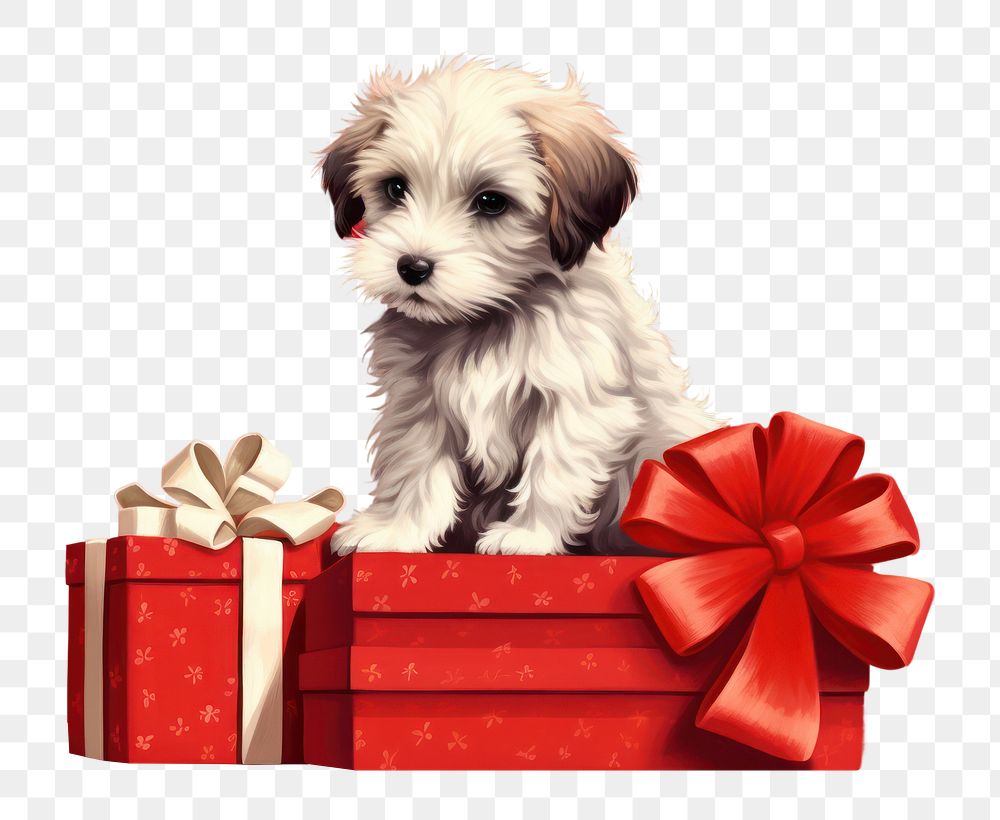 PNG  Mammal animal puppy gift. AI generated Image by rawpixel.