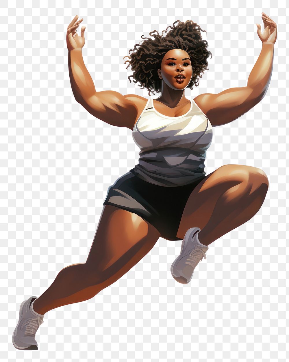 PNG Dancing jumping adult woman. AI generated Image by rawpixel.