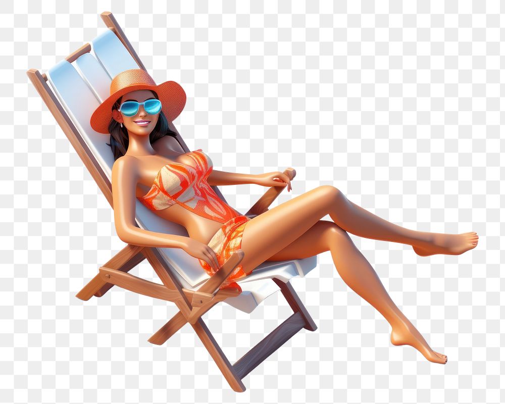 PNG Chair sunbathing furniture swimwear. AI generated Image by rawpixel.