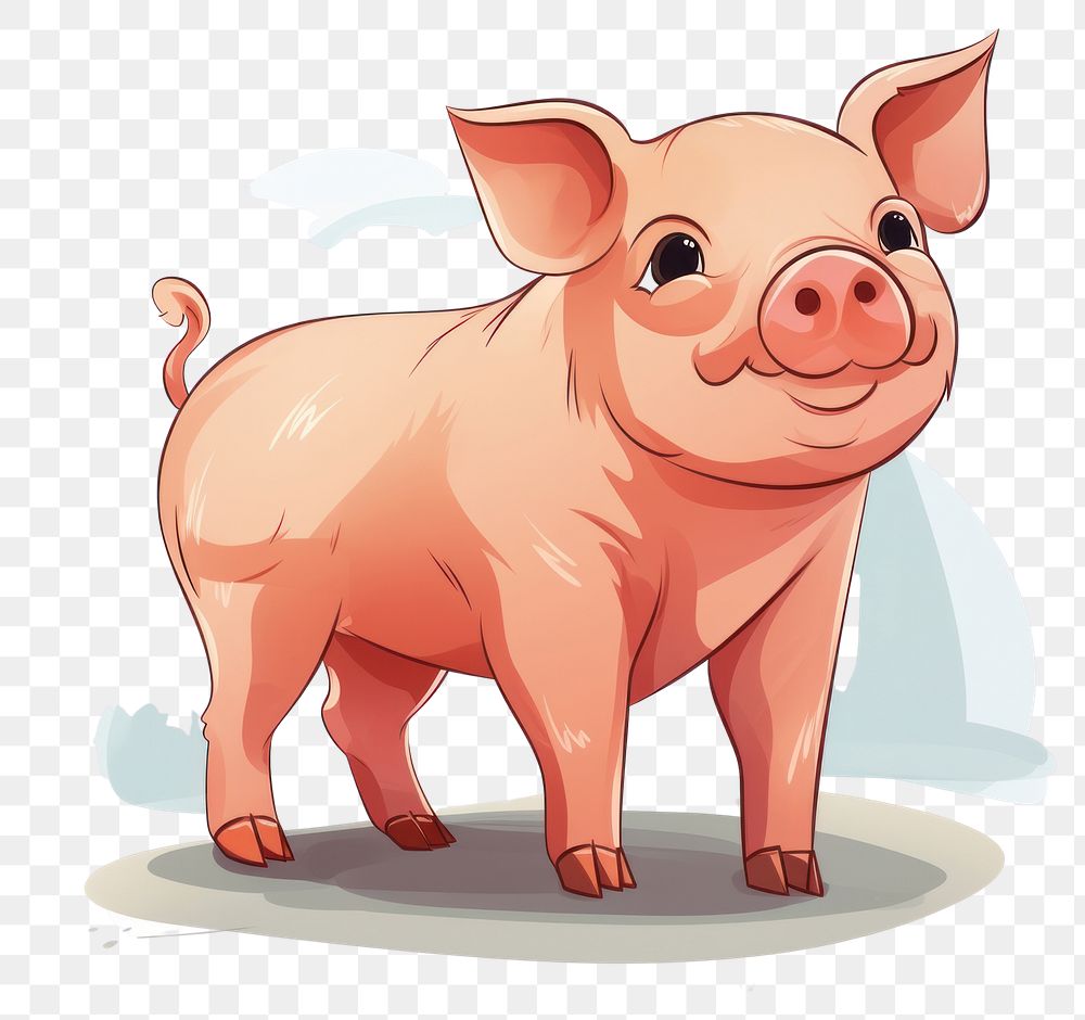 PNG Pig cartoon mammal animal. AI generated Image by rawpixel.